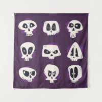 Hand drawn flat dia de muertos skulls collection s
