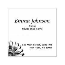 Hand-Drawn Floral Accent | Custom Business Rubber 