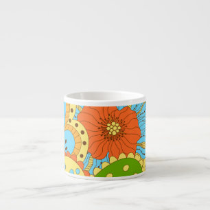 Hand Drawn Floral: Colourful Seamless Espresso Cup