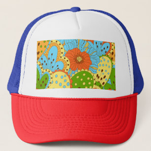 Hand Drawn Floral: Colourful Seamless Trucker Hat
