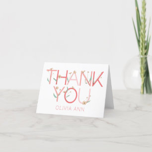 Hand Drawn Floral Flat Thank You Card