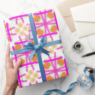 Hand-Drawn Floral Geometric Seamless Pattern Wrapping Paper