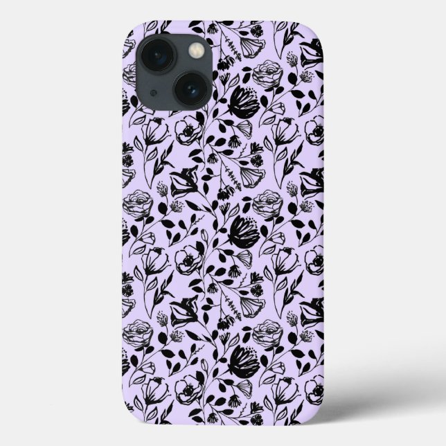 Hand Drawn Floral Lilac Case (Back)