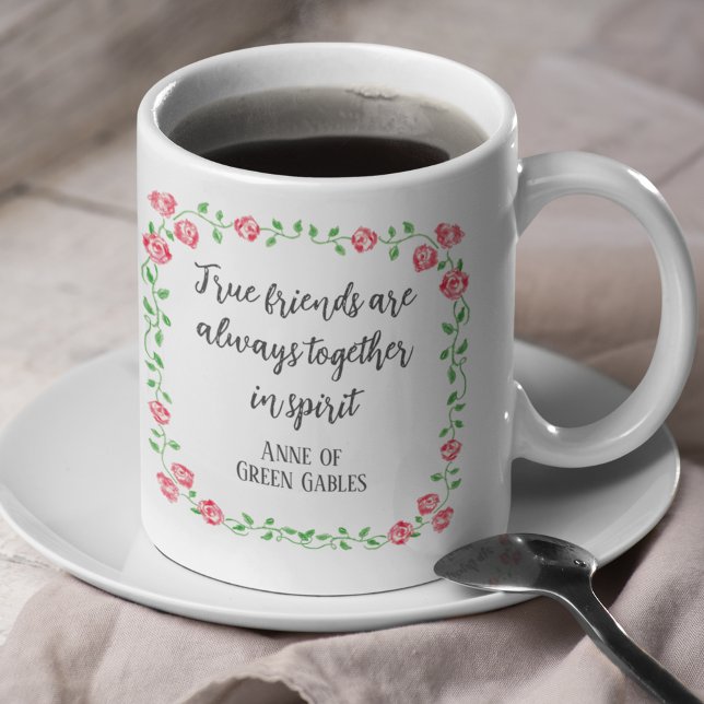 Hand-Drawn Floral Literary Friendship Quote Coffee Mug (Creator Uploaded)