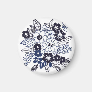 Hand Drawn Floral Motif Magnet
