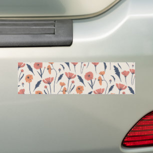Hand drawn floral pattern bumper sticker