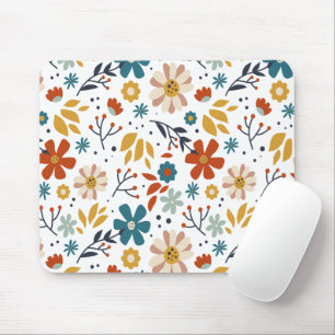 Hand Drawn Floral Pattern Mouse Pad