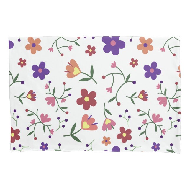 Hand-Drawn Floral Pattern Pillowcase (Front)