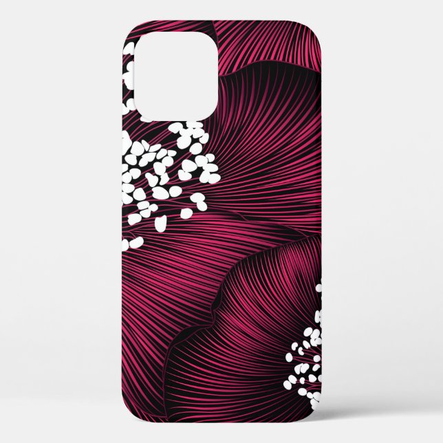 Hand drawn floral pattern with camelia flowers Case-Mate iPhone case (Back)