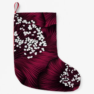 Hand drawn floral pattern with camelia flowers small christmas stocking
