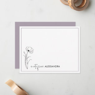 Hand-drawn Floral Personalised Note Card