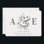 Hand drawn floral save the date<br><div class="desc">Hand drawn floral save the date card. With a handmade,  vintage feel and emphasis on the bride and grooms initials this save the date is sure to be many couple dream wedding look. Part of a wedding suite</div>