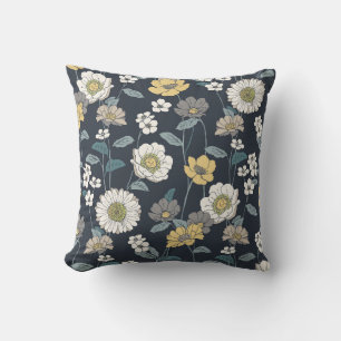 Hand-drawn floral, seamless artistic pattern. cushion