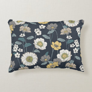 Hand-drawn floral, seamless artistic pattern. decorative cushion