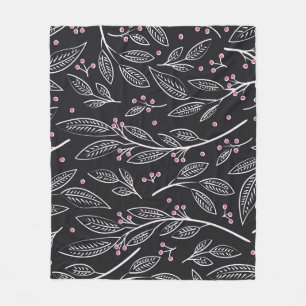 Hand Drawn Floral: Seamless Design Fleece Blanket
