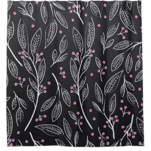Hand Drawn Floral: Seamless Design Shower Curtain