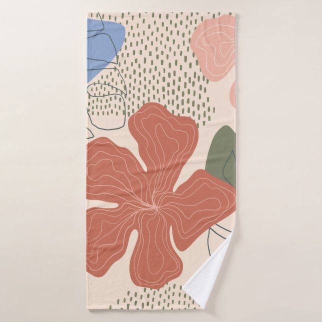 Hand drawn floral seamless pattern,creative collag bath towel (Bath Towel)