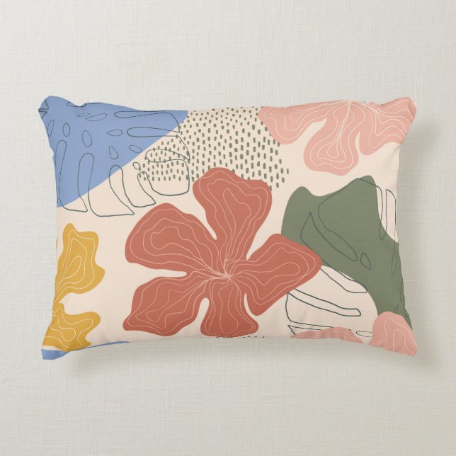 Hand drawn floral seamless pattern,creative collag decorative cushion (Front)