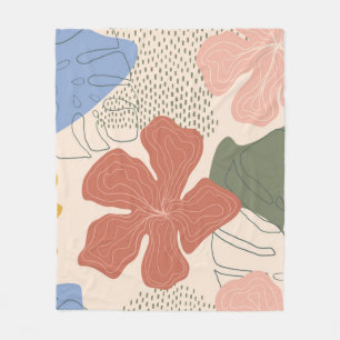 Hand drawn floral seamless pattern,creative collag fleece blanket