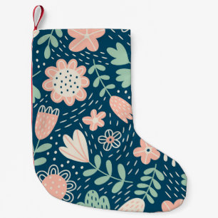 Hand drawn floral stilish fabric. Seamles pattern Small Christmas Stocking