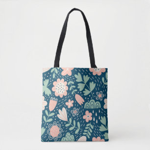 Hand drawn floral stilish fabric. Seamles pattern Tote Bag