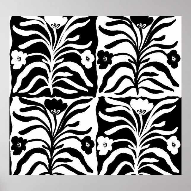 Hand Drawn Floral: Vintage Abstract Poster (Front)