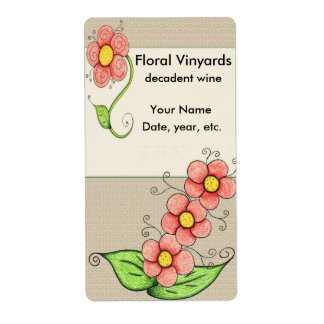 Hand Drawn Floral Wine Labels
