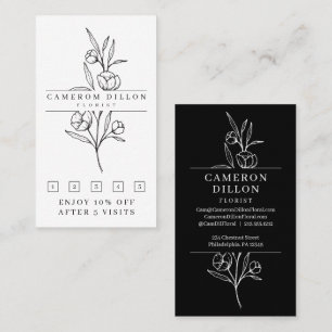 Hand Drawn Florist Loyalty Rewards Card
