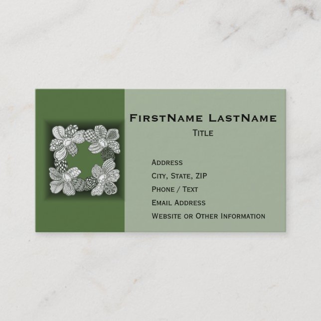 Hand Drawn Flower Lei Choose Any Colour Business Card (Front)