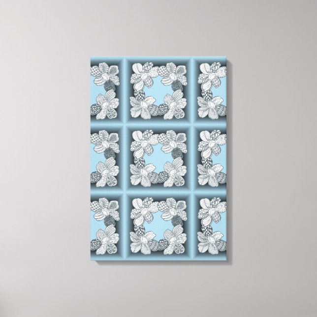 Hand Drawn Flower Lei Choose Any Colour Canvas Print (Front)