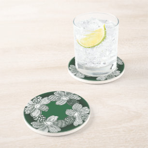 Hand Drawn Flower Lei Choose Any Colour Coaster