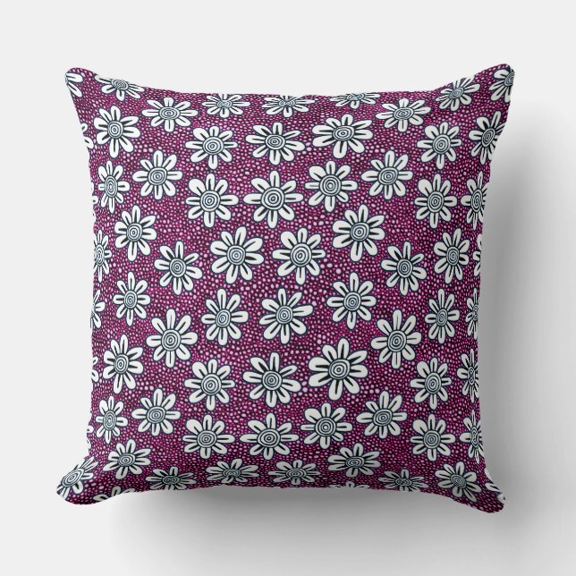 Hand Drawn Flower Pattern 140617 - Colours 02 Cushion (Front)