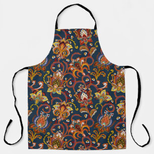 Hand drawn flower seamless pattern (tile). Colorfu Apron