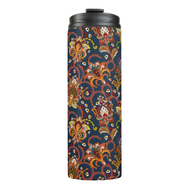 Hand drawn flower seamless pattern (tile). Colorfu Thermal Tumbler (Front)
