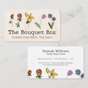 Hand Drawn Flowers Business Card