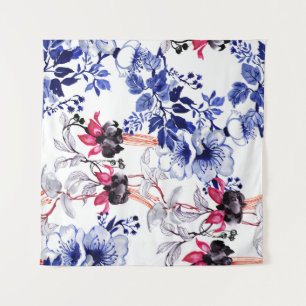Hand Drawn Flowers: Colourful Watercolor Tapestry