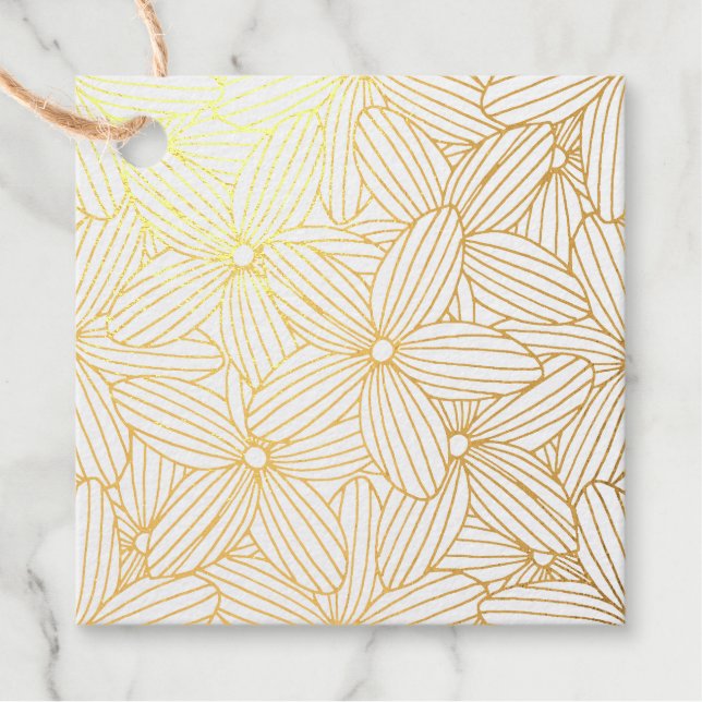 Hand Drawn Flowers Favour Tags (Front)