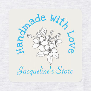 Hand drawn flowers Handmade with Love Personalised