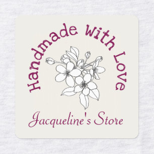 Hand drawn flowers Handmade with Love Personalised
