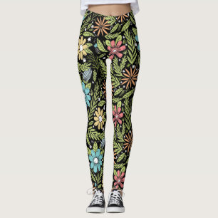 Hand Drawn Flowers Leggings