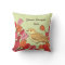 Hand Drawn Flowery Bird Background Throw Pillows