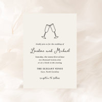 Hand Drawn Flutes Doodle Modern Wedding