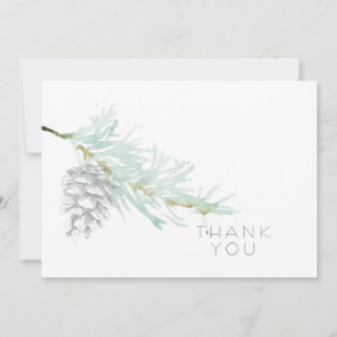 Hand-Drawn Foliage Pine Cone Simple Funeral  Thank You Card