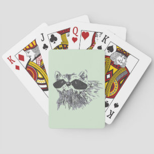 Hand-drawn Forest Animal Wildlife Racoon Playing Cards