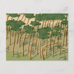 Hand drawn Forest Holiday Postcard