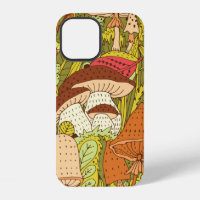 Hand drawn forest pattern with different types of
