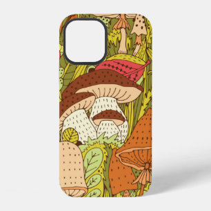 Hand drawn forest pattern with different types of iPhone 12 case