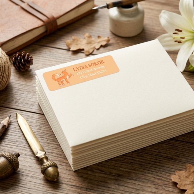 Hand Drawn Fox Custom Return Address Labels (Creator Uploaded)