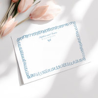 Hand Drawn French Blue Whimsical Couple Stationery