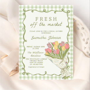 Hand Drawn Fresh Off the Market Bridal Shower Invi Invitation